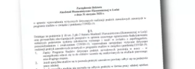 Zarządzenia rektora w sprawie praktyk zawodowych