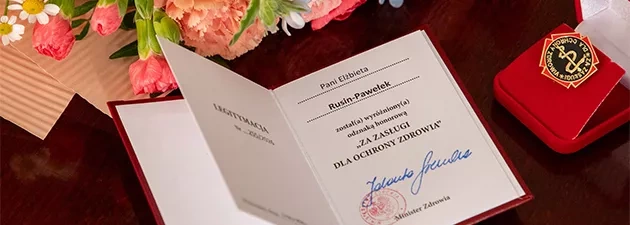 Dr Elżbieta Rusin-Pawełek z odznaczeniem Ministra Zdrowia!