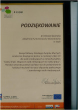 Podziękowania Zarządu Głownego Polskiego Związku Głuchych dla dr Elżbiety Woźnickiej
