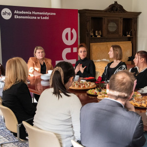 Przedstawiciele kierunku pedagogika na śniadaniu u Rektor AHE w Łodzi