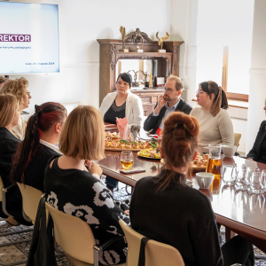 Przedstawiciele kierunku pedagogika na śniadaniu u Rektor AHE w Łodzi