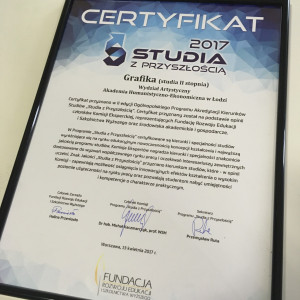Certyfikat "Studia z Przyszłością" dla kierunku grafika