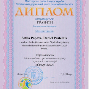 Studenci kierunku taniec wytańczyli Grand Prix na Ukrainie!