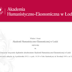 AHE Łódź studia rozdanie dyplomów
