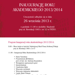 zaproszenie na inaugurację