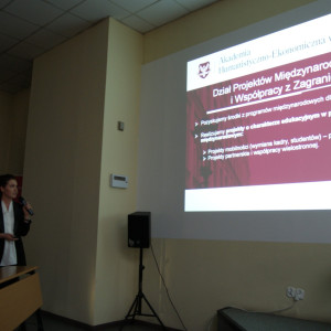 Spotkanie Rocznicowe dotyczące przeszłości, teraźniejszości i przyszłości Akademii: Prezentacja Działu Projektów Międzynarodowych i Współpracy z Zagranicą