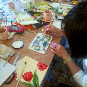 Decoupage na drewnie - relacja z warsztatów