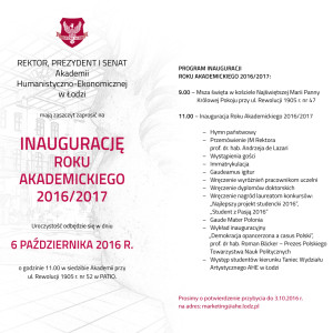 Inauguracja Roku Akademickiego 2016/2017