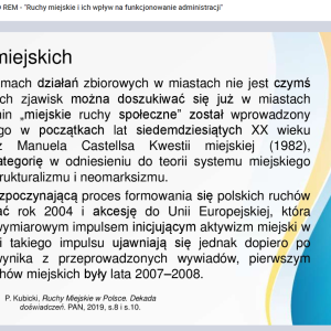 Ruchy miejskie i ich wpływy na funkcjonowanie administracji