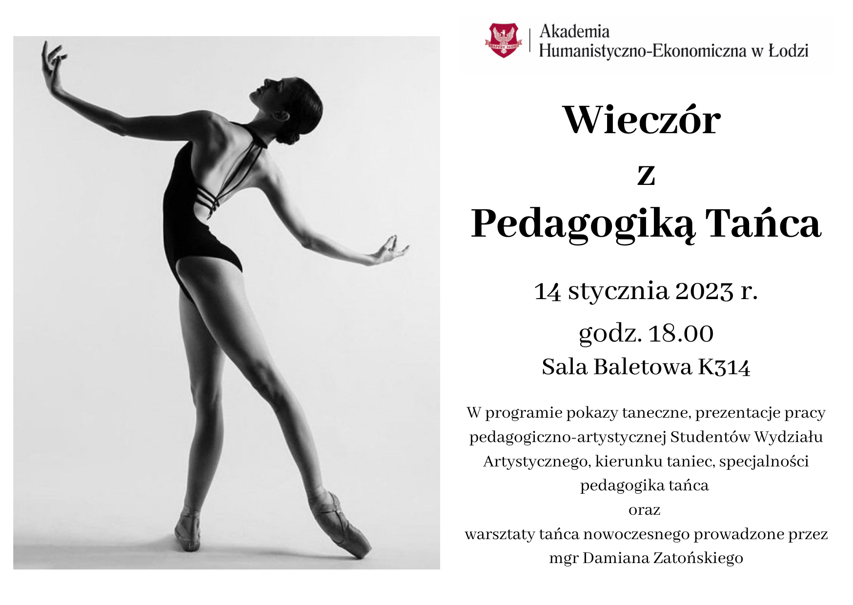 Wiecz&oacute;r z pedagogiką tańca